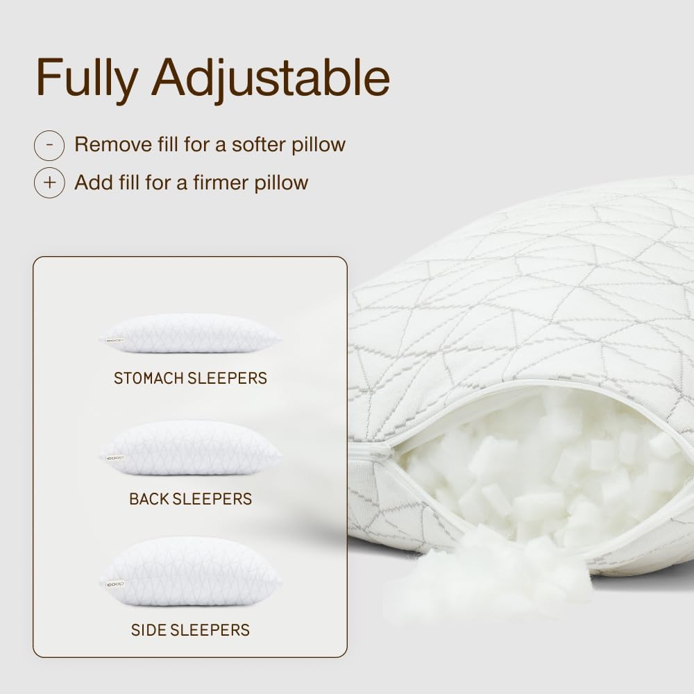 Coop Home Goods Original Travel and Camping Adjustable Pillow, Small Camping Pillow with Compressible Stuff Sack, Medium-Firm Memory Foam with Lulltra Washable Cover, CertiPUR-US Certified (19x13) - Image 3
