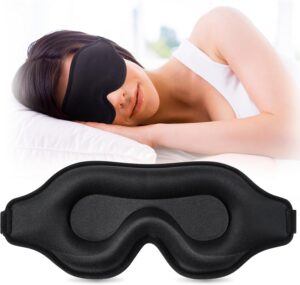 Sleep Mask for Men and Women, 3D Blackout Eye Mask for Side Sleepers, Black