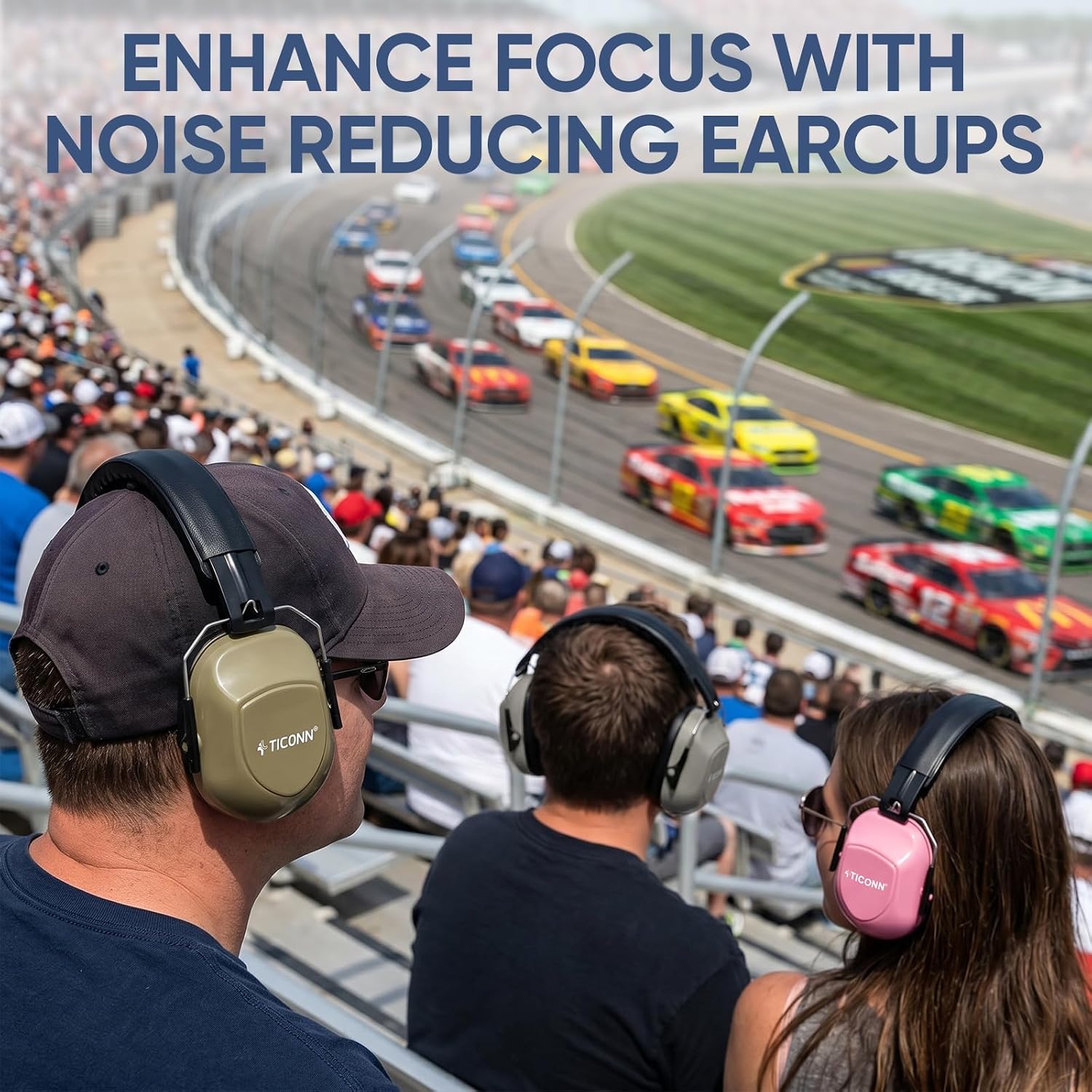 TICONN Noise Cancelling Ear Muffs for Adults, SNR 33dB Hearing Protection, Adjustable Safety Earmuffs for Construction - Image 7