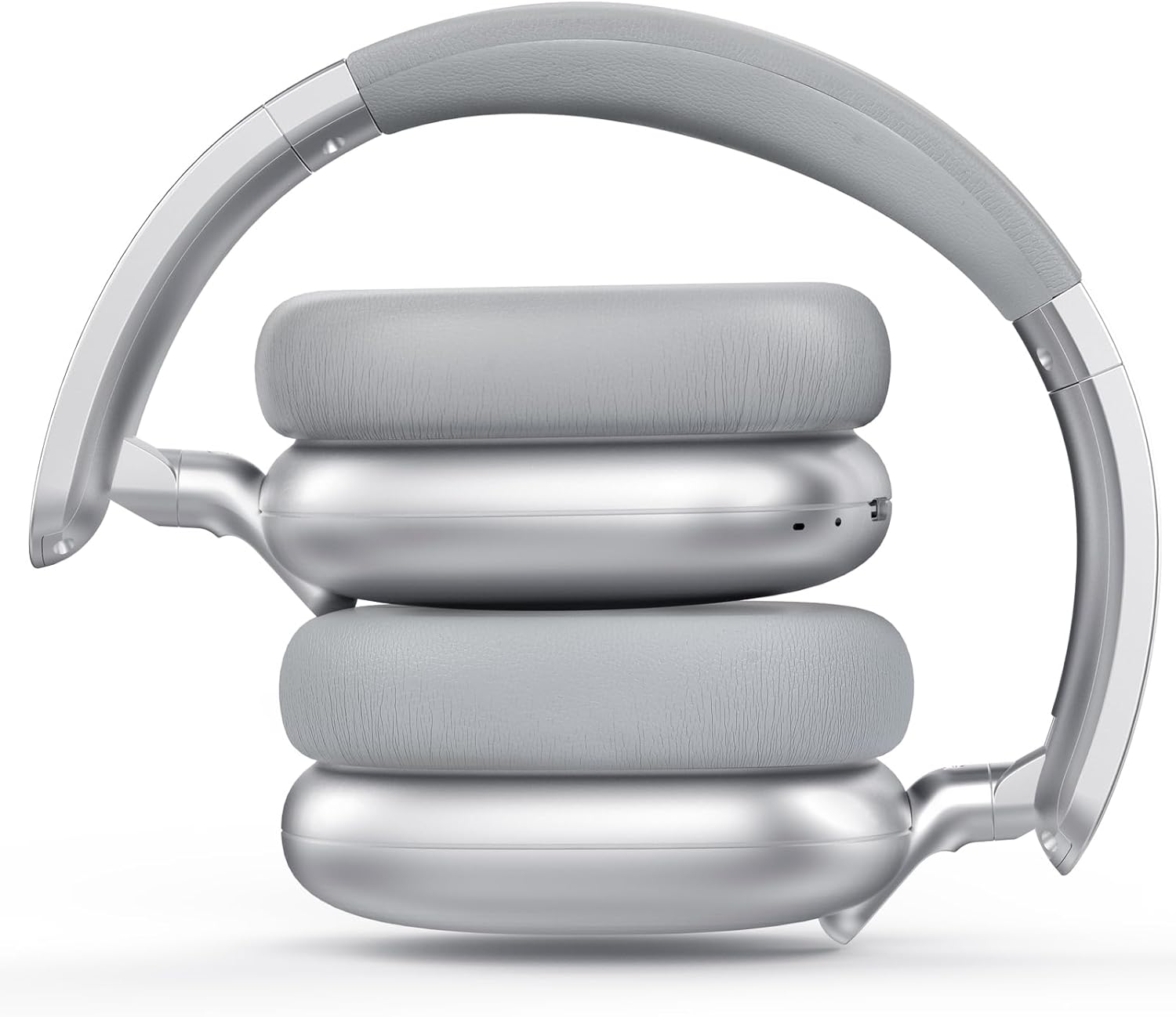 C6 Active Noise Cancelling Headphones, Wireless Over Ear Bluetooth Headphones, 60H Playtime, Lightweight Folding Comfort Fit Ear Cups Headset with Mic for iPad/Travel/PC/Home Silver - Image 3