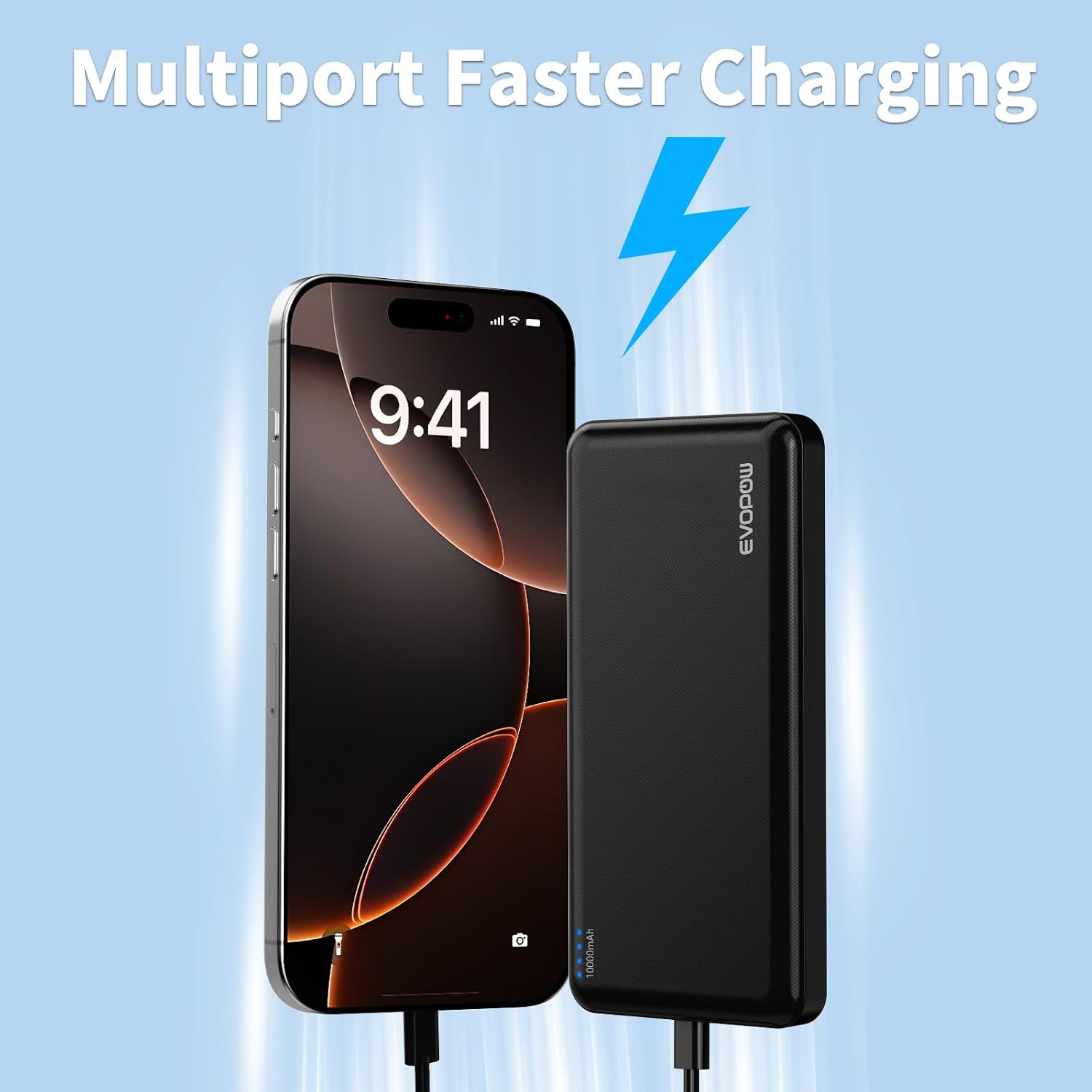 2 Pack Portable Charger, 10000mAh Power Bank, Travel Battery Pack - Image 3