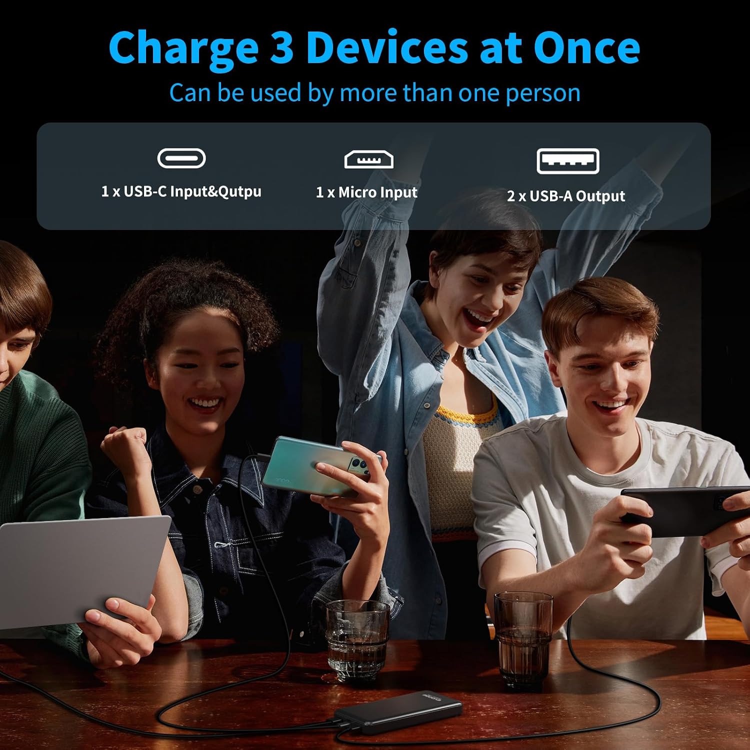 2 Pack Portable Charger, 10000mAh Power Bank, Travel Battery Pack - Image 4